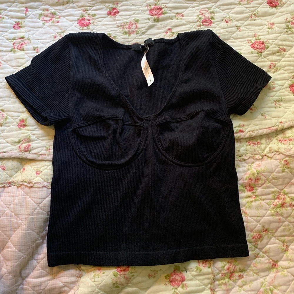 Papaya crop top in black, Size M/L